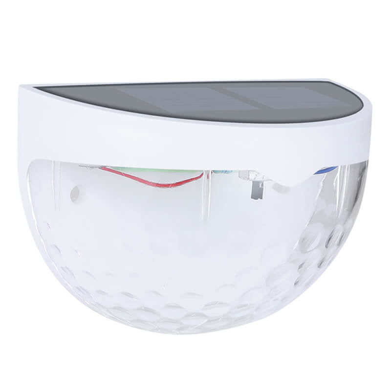 Solar Semi Circle Outdoor Waterproof Light Shadow Fence Wall Sconce Lamp Cuvalon