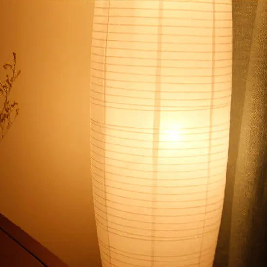 Nordic Minimalist Rice Paper Column 2-Light Standing Floor Lamp Cuvalon