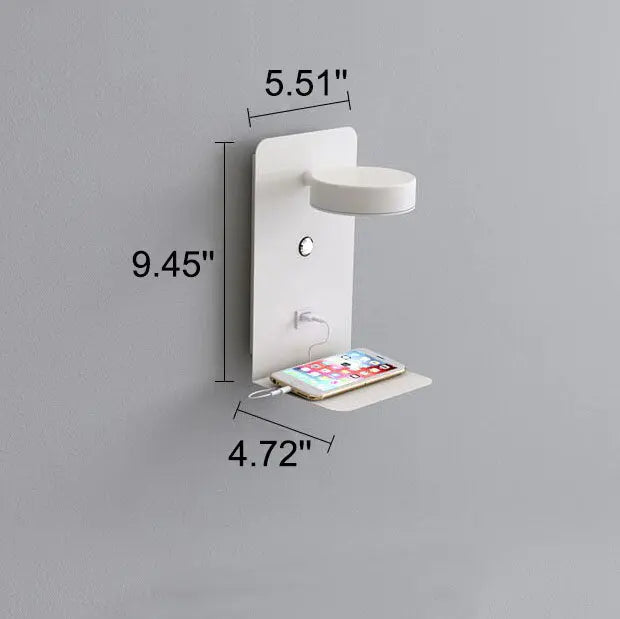 Modern Iron Square LED USB Rechargeable Wall Sconce Lamp Cuvalon