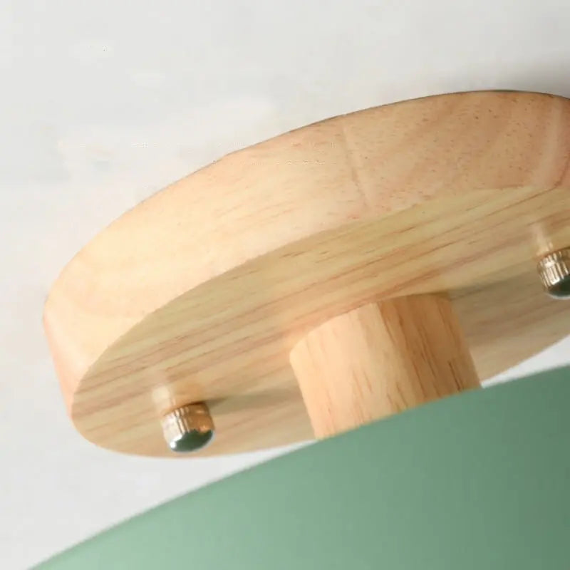 Nordic Log Round LED Semi-Flush Mount Ceiling Light Cuvalon