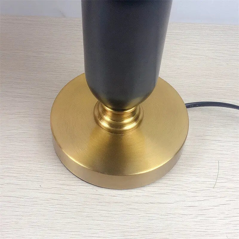 Retro Pleated Shade Column Base 1-Light Table Lamp Cuvalon