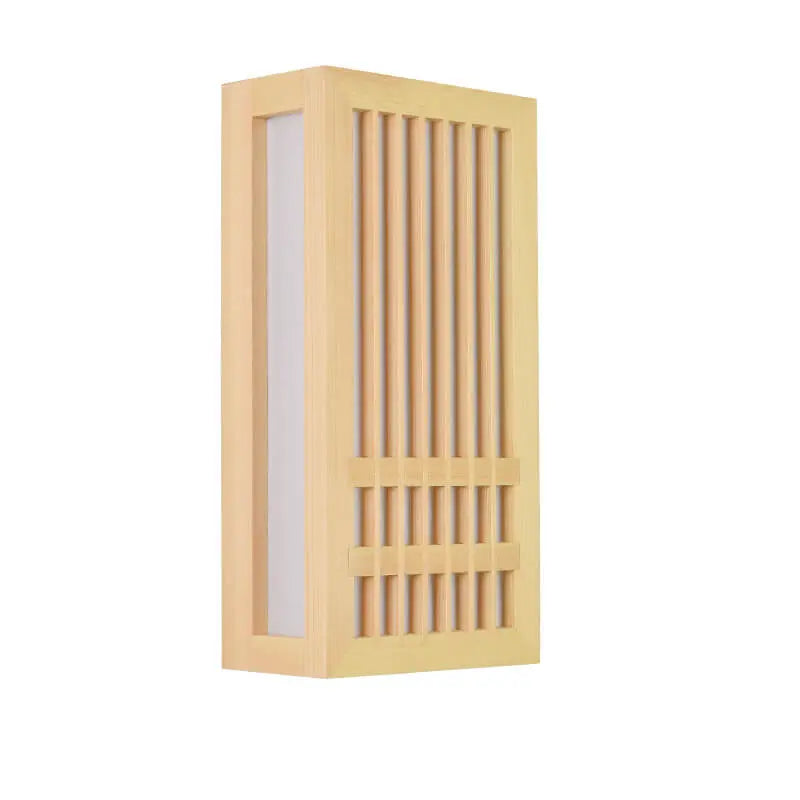 Modern Minimalist Solid Wood Acrylic Rectangular LED  Wall Sconce Lamp for Living Room Cuvalon