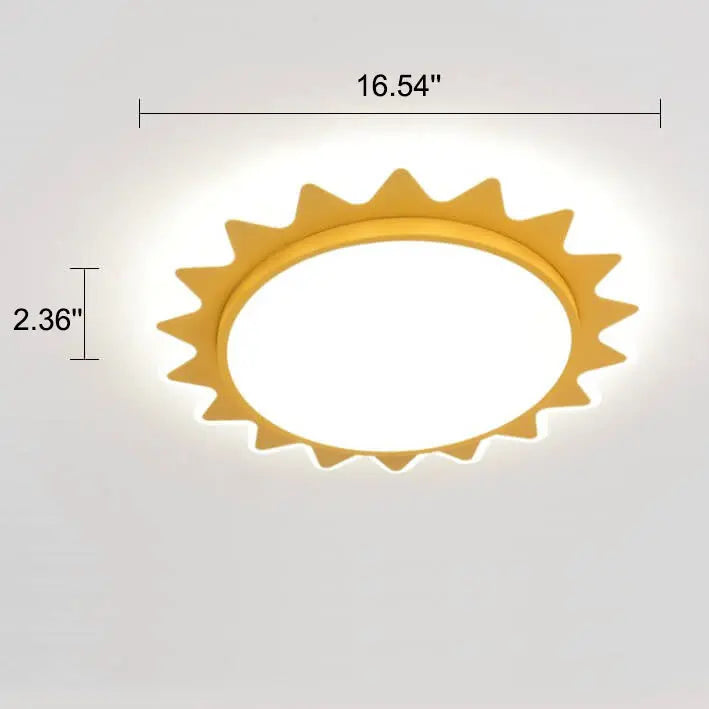 Creative Cartoon Sun Shaped LED Flush Mount Ceiling Light Cuvalon