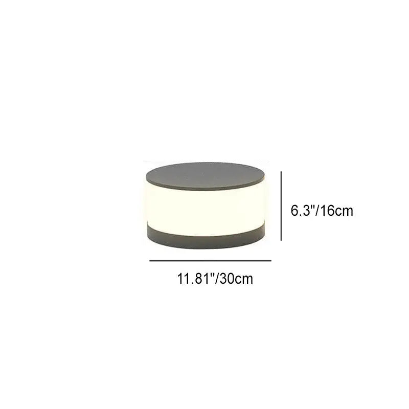 Solar Outdoor Round Column Post Head LED Waterproof Landscape Light Cuvalon