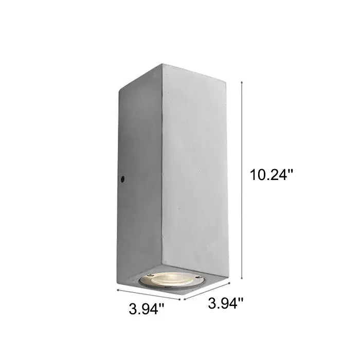 Industrial Cement Square Outdoor 1-Light Waterproof Wall Sconce Lamp Cuvalon