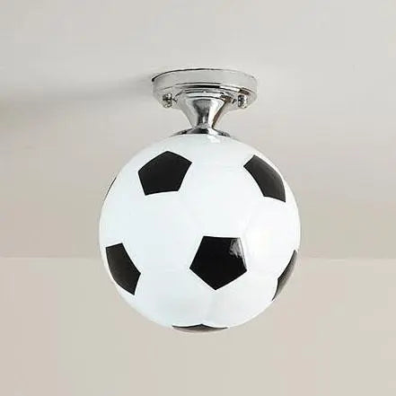 Creative Basketball Soccer Glass 1-Light Semi-Flush Mount Ceiling Light Cuvalon