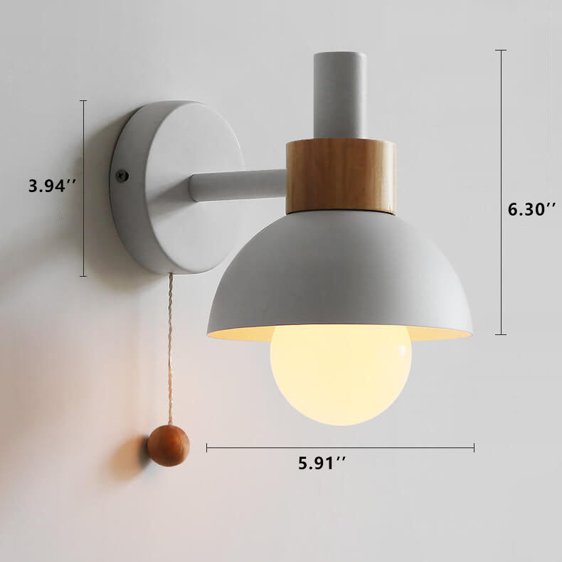 Nordic Macaron Globe 1-Light Wall Sconce Lamp Cuvalon
