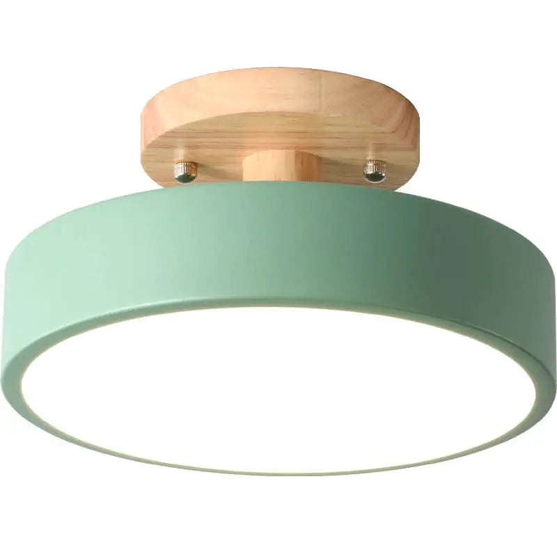 Nordic Log Round LED Semi-Flush Mount Ceiling Light Cuvalon