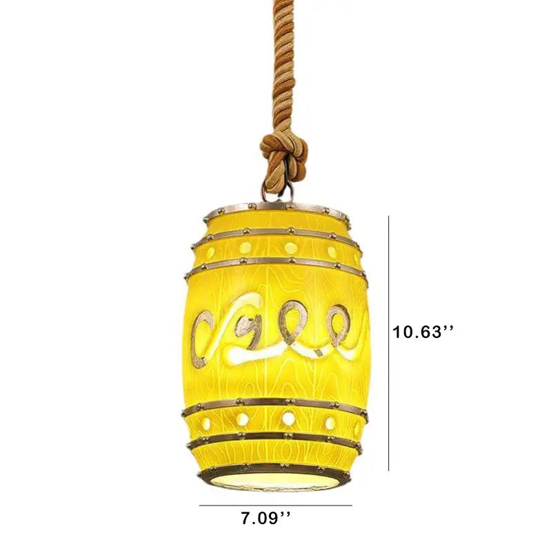 Vintage Wine Barrel Resin 1-Light Pendant Light Cuvalon
