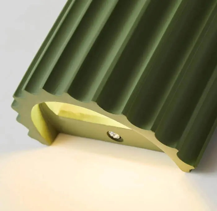 Macaron Resin Striped Half Cylinder 1-Light Wall Sconce Lamp Cuvalon