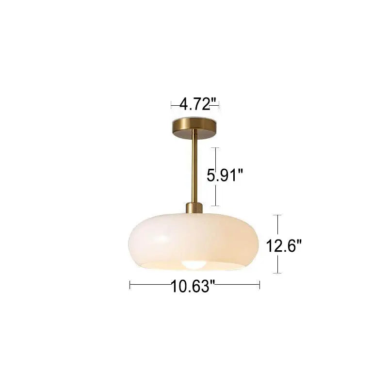Modern Retro Round Solid Color Glass Electroplated Copper  1-Light Pendant Light Flush Mount Light Cuvalon