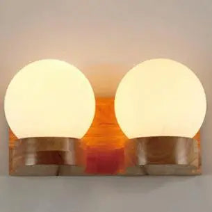 Nordic Modern Solid Wood Ball 1/2 Lights Wall Sconce Lamp Cuvalon