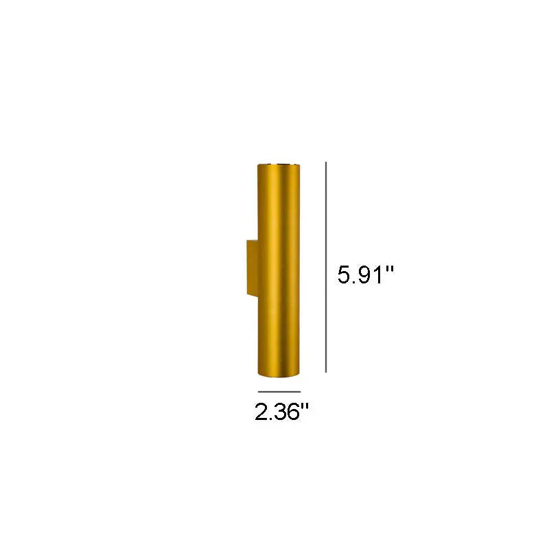 Simple Aluminum Cylindrical 2-Light Wall Sconce Lamp Cuvalon