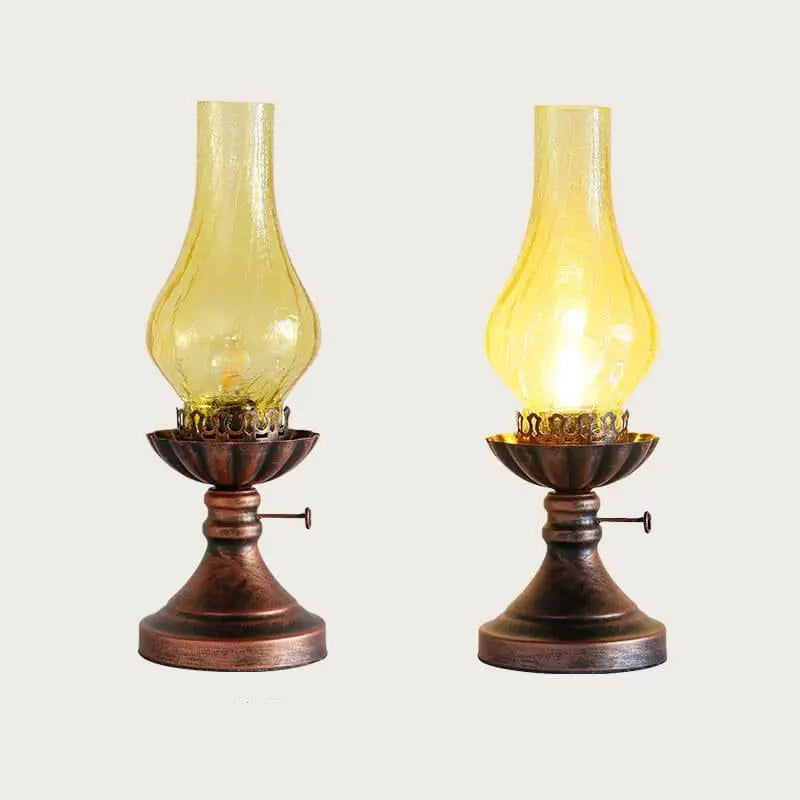 Vintage Antique Kerosene Oil Lamp 1-Light Table Lamp Cuvalon