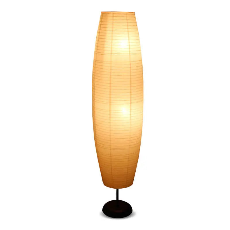 Nordic Minimalist Rice Paper Column 2-Light Standing Floor Lamp Cuvalon