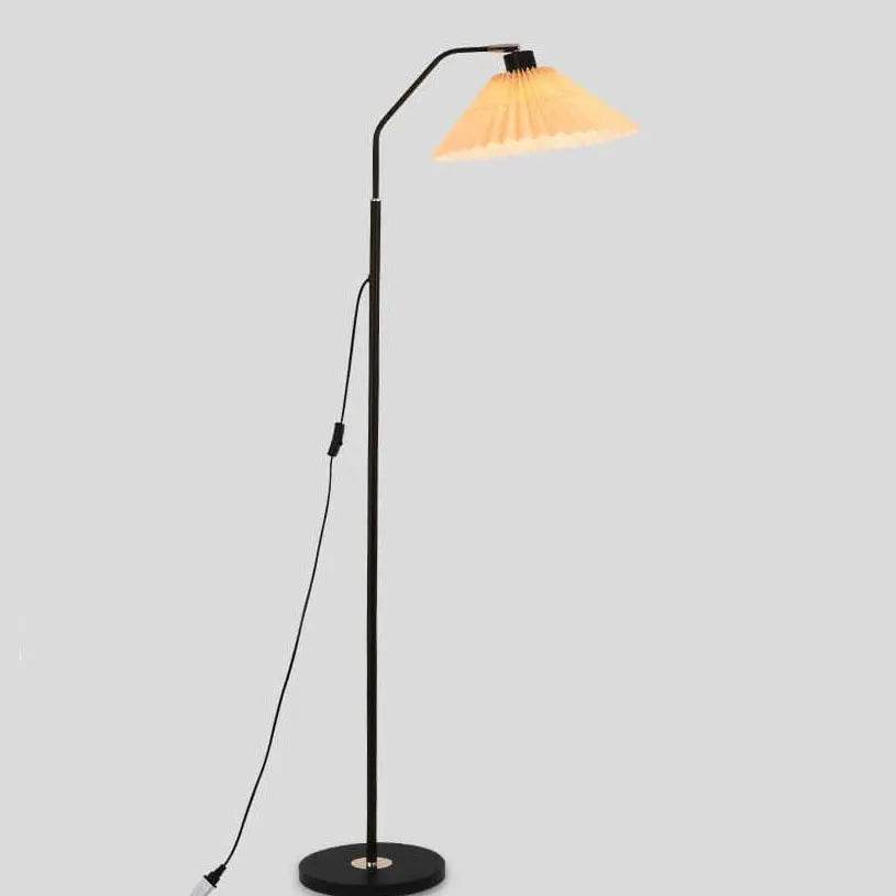 Minimalist Fabric Pleated Shade 1-Light Standing Floor Lamp Cuvalon