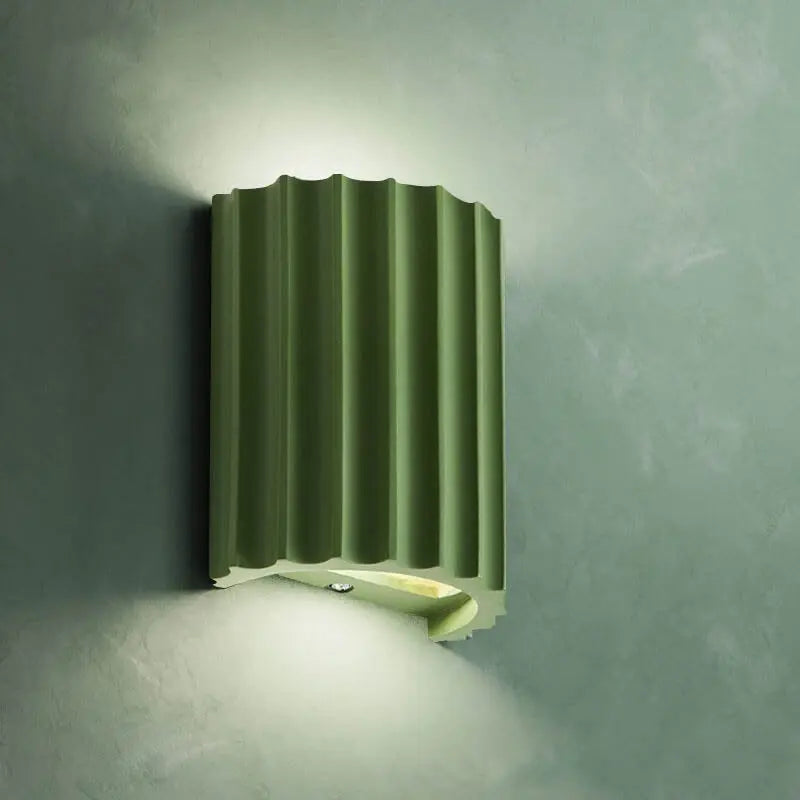 Macaron Resin Striped Half Cylinder 1-Light Wall Sconce Lamp Cuvalon