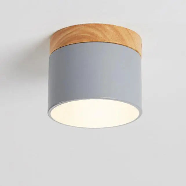 Scandinavian Macaroon Solid Color Log LED Flush Mount Ceiling Light Cuvalon