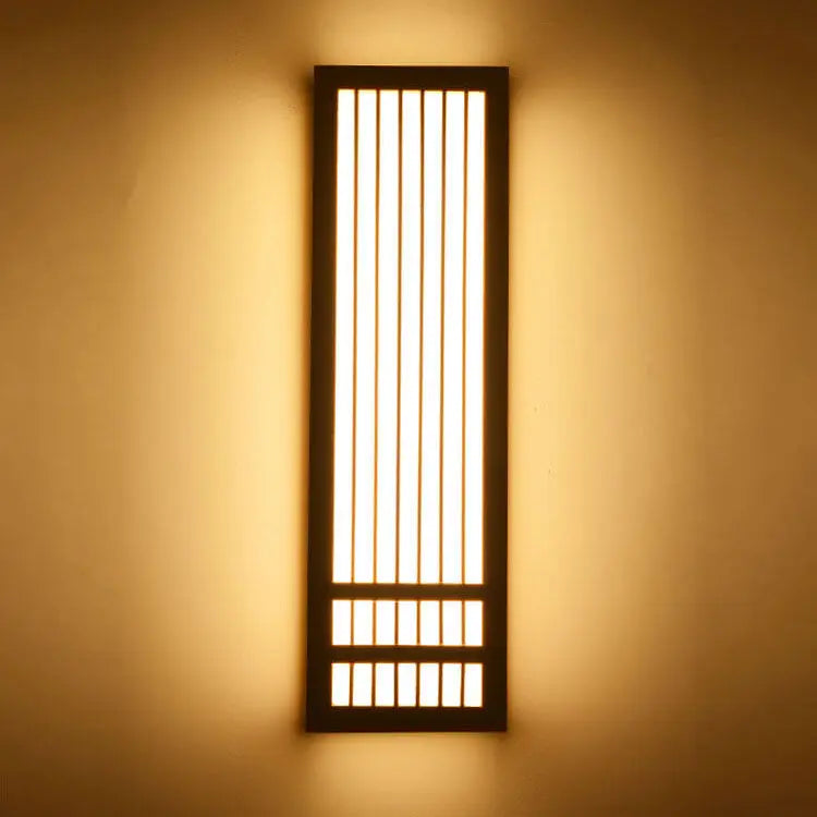 Modern Minimalist Solid Wood Acrylic Rectangular LED  Wall Sconce Lamp for Living Room Cuvalon