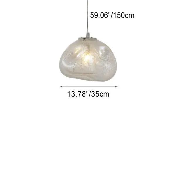 Modern Shaped Glass 1-Light Cloud Suspension Pendant Light Cuvalon