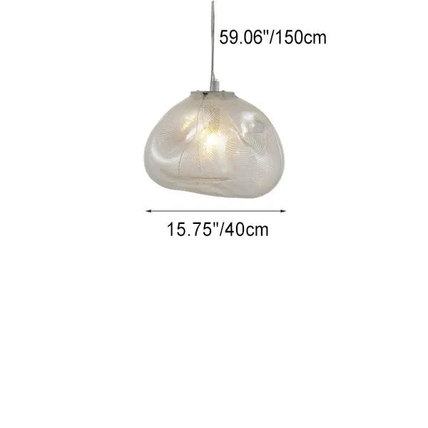 Modern Shaped Glass 1-Light Cloud Suspension Pendant Light Cuvalon