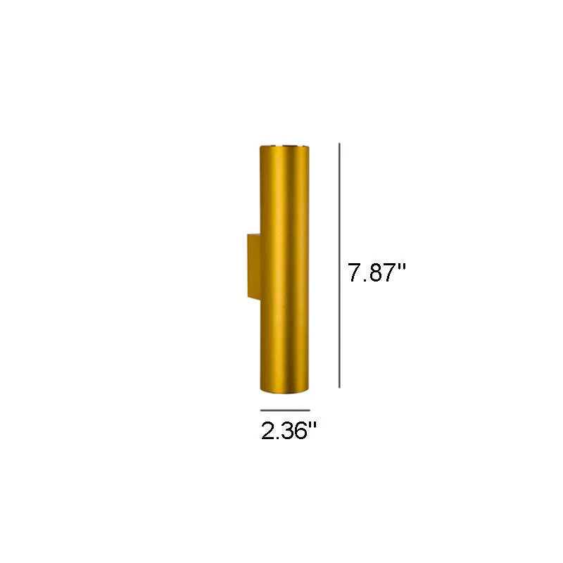 Simple Aluminum Cylindrical 2-Light Wall Sconce Lamp Cuvalon