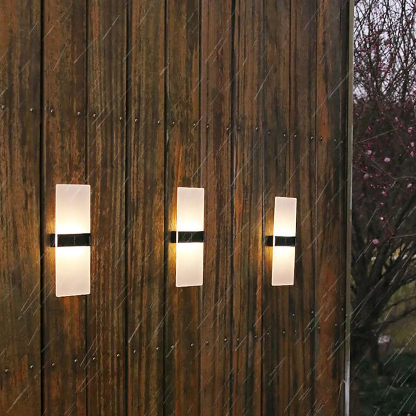 Courtyard Waterproof Acrylic LED Solar Wall Sconce Lamp Outdoor Light Cuvalon