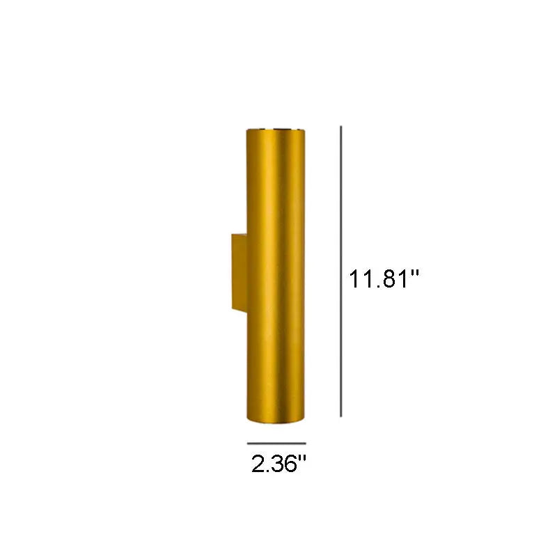 Simple Aluminum Cylindrical 2-Light Wall Sconce Lamp Cuvalon