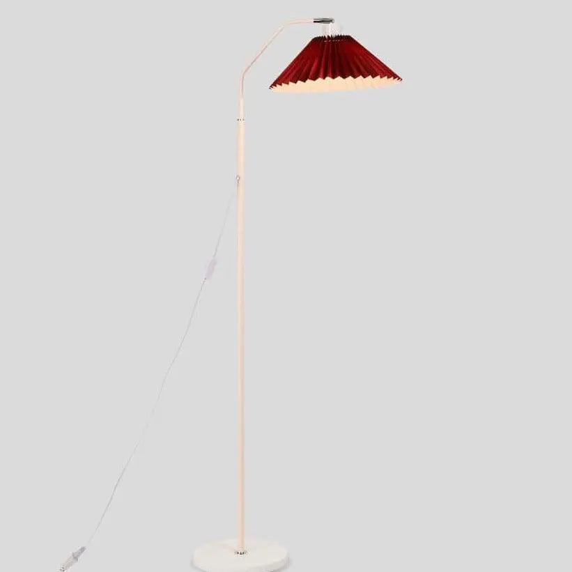 Minimalist Fabric Pleated Shade 1-Light Standing Floor Lamp Cuvalon