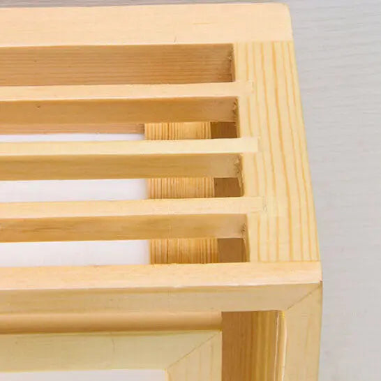 Nordic Solid Wood Square LED Japanese Tatami Flush Mount Ceiling Light Cuvalon