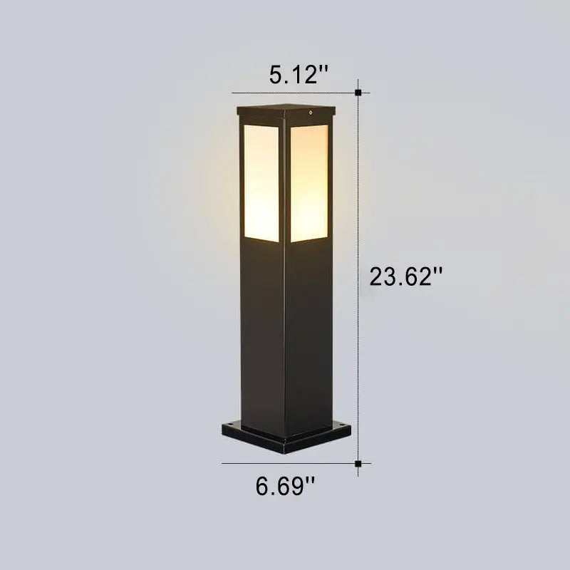 Modern Solar Lawn Square Column Outdoor Waterproof Path Lamp Cuvalon