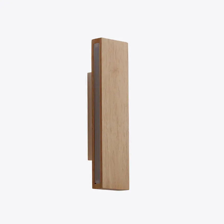 Japanese Minimalist Log Rectangular Flat Rotatable LED Wall Sconce Lamp Cuvalon