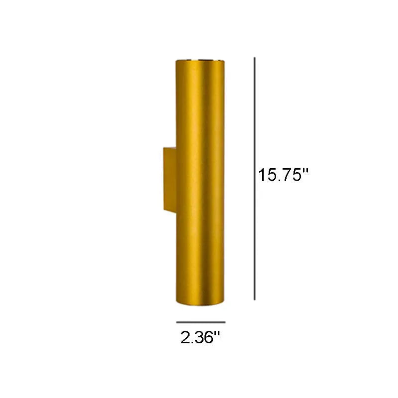 Simple Aluminum Cylindrical 2-Light Wall Sconce Lamp Cuvalon