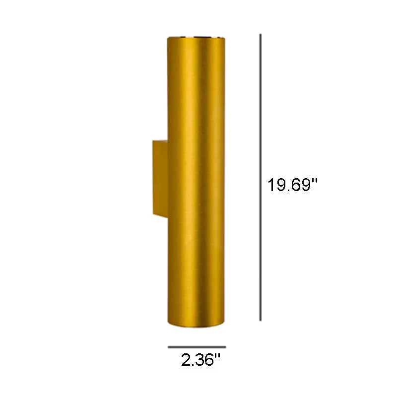 Simple Aluminum Cylindrical 2-Light Wall Sconce Lamp Cuvalon