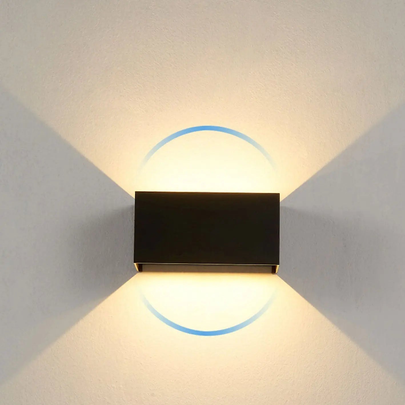 Modern Outdoor Waterproof Rectangular LED Up and Down Illuminated Outdoor Wall Sconce Lamp Cuvalon