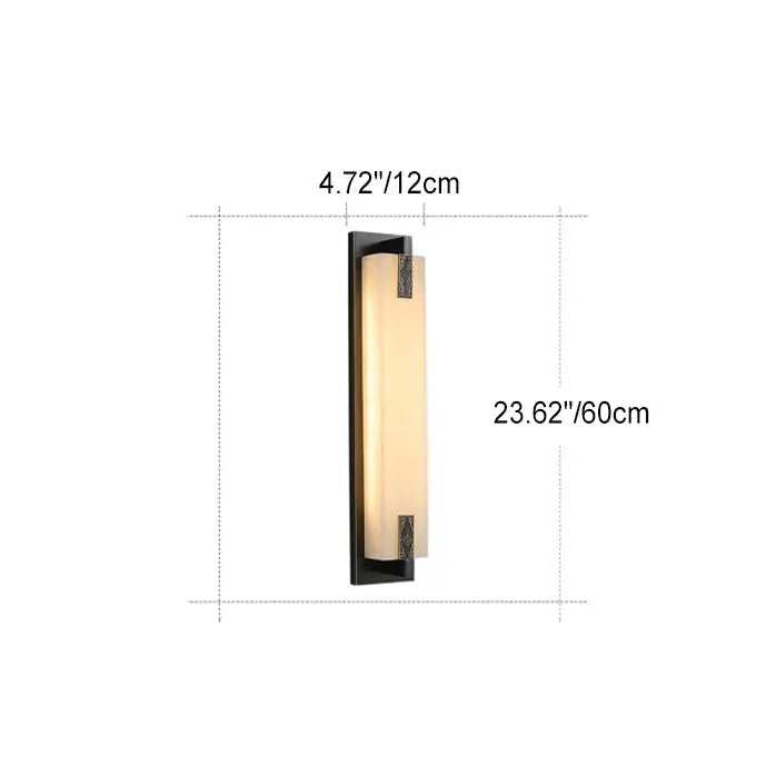 Modern Transitional Rectangular Copper Marble LED Outdoor Wall Sconce Lamp For Outdoor Patio Cuvalon