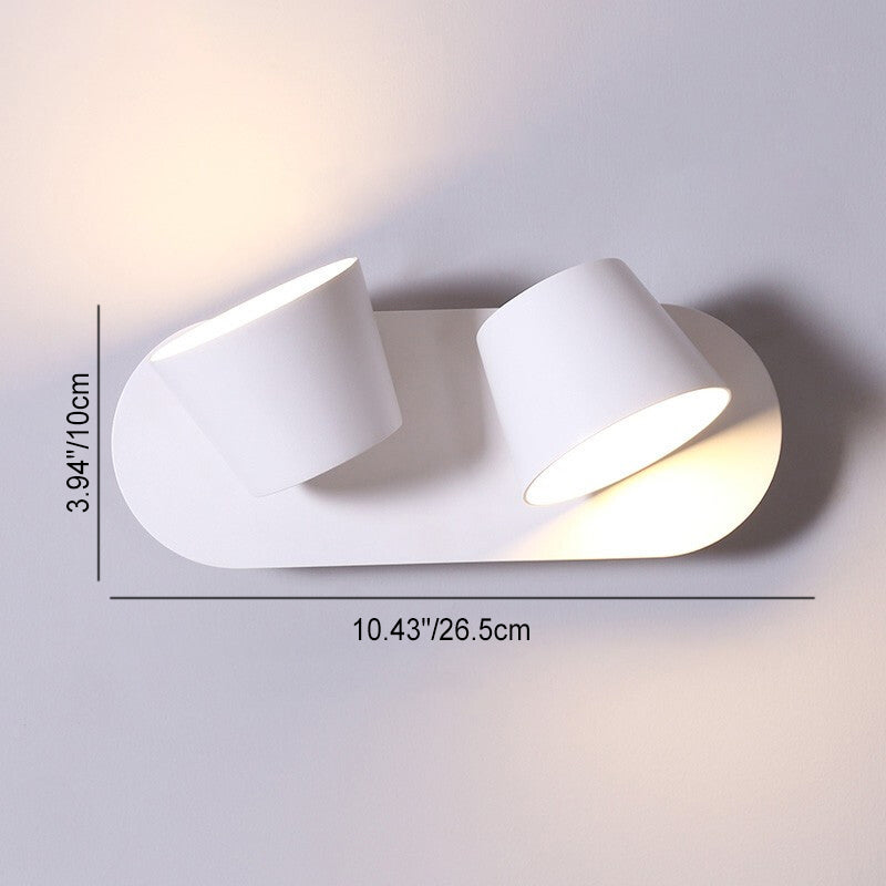 Contemporary Minimalist Dome Frosted Rotatable Aluminum LED Reading Wall Sconce Lamp For Bedroom Cuvalon