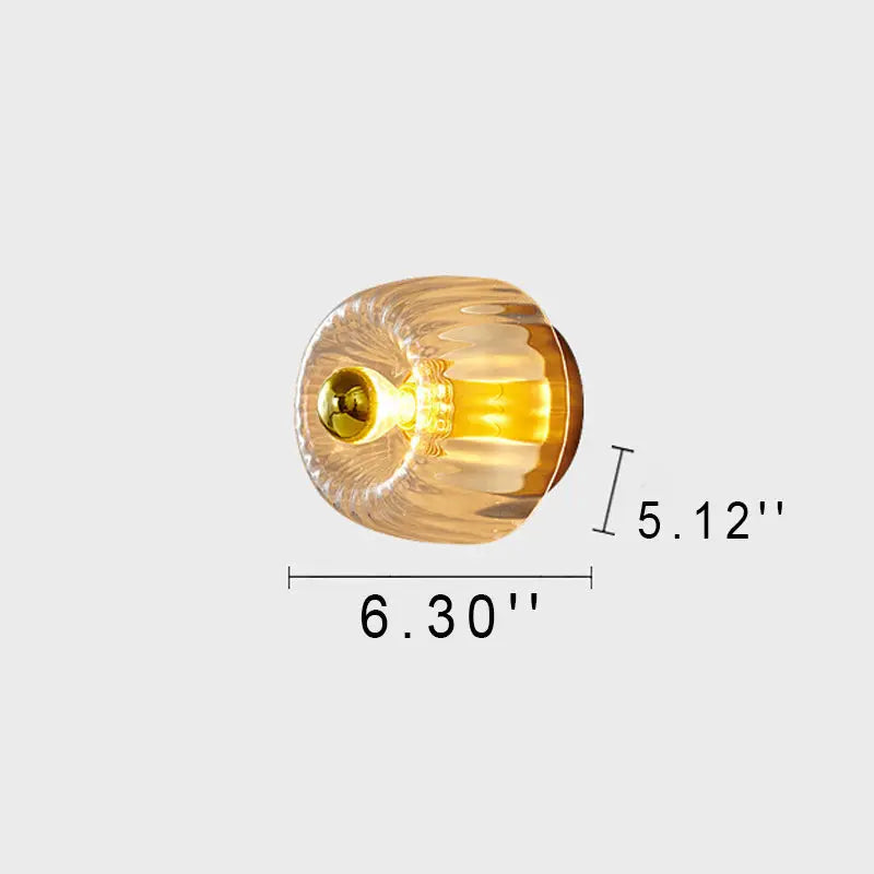 Modern Luxury Glass Sun Shape Full Copper Dual Purpose 1-Light Flush Mount Light Cuvalon