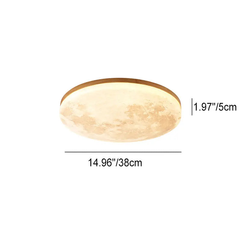 Nordic Minimalist Moon Round PVC LED Flush Mount Ceiling Light Cuvalon