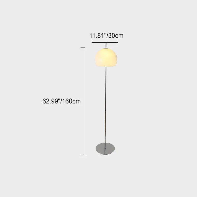 Contemporary Retro Mushroom Hardware Glass 2-Light Standing Floor Lamp For Living Room Cuvalon