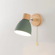 Modern Minimalist Solid Color Macaron Iron Wood 1-Light Wall Sconce Lamp Cuvalon