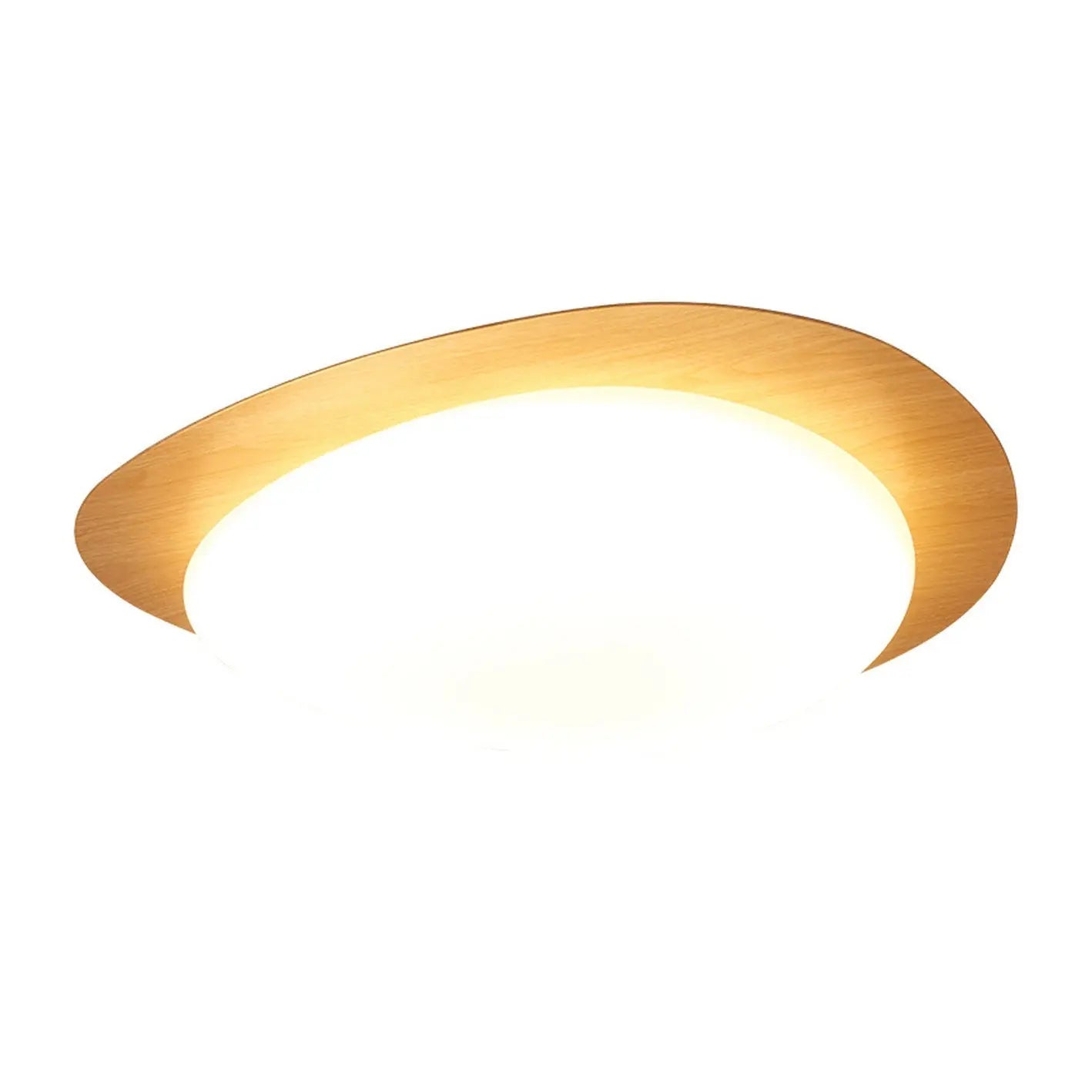 Nordic Iron Wood Grain Pebble LED Flush Mount Ceiling Light Cuvalon