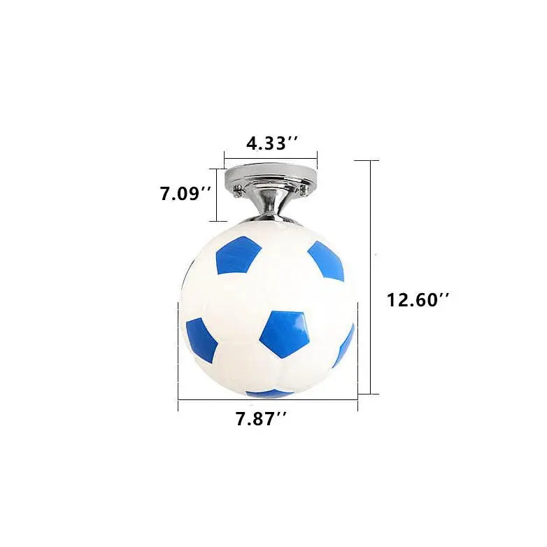 Creative Basketball Soccer Glass 1-Light Semi-Flush Mount Ceiling Light Cuvalon
