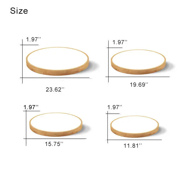 Nordic Solid Wood Round Ultra-Thin LED Flush Mount Ceiling Light Cuvalon