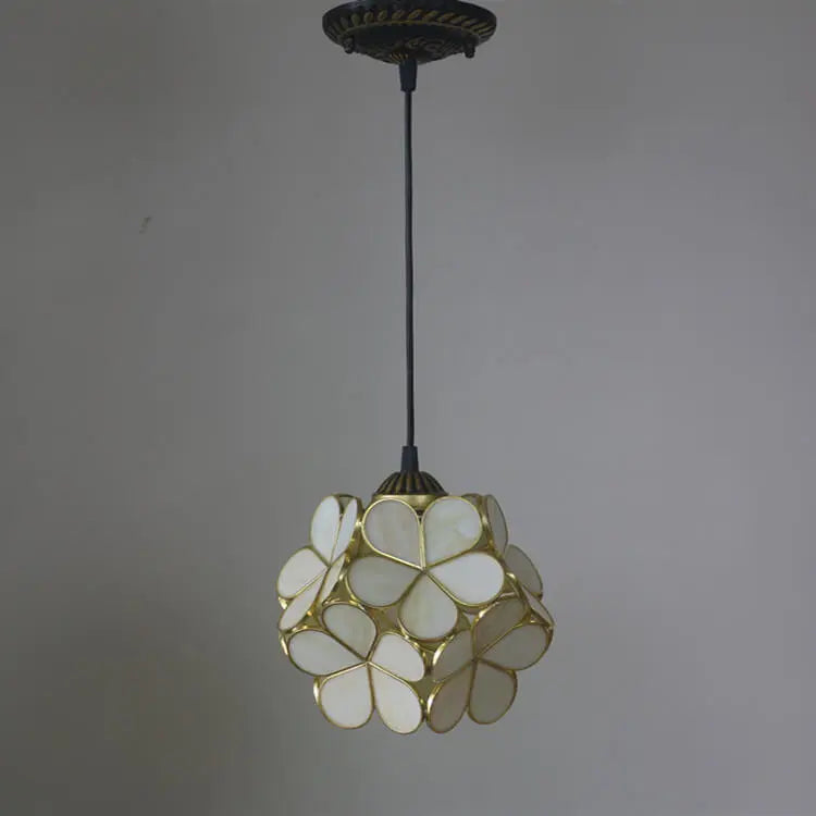 Vintage Stained Glass Petal 1-Light Pendant Light Cuvalon