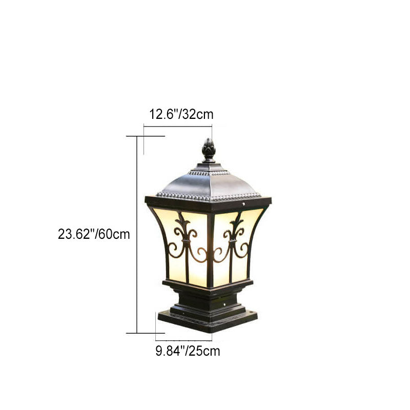 Modern Vintage Waterproof Patio Solar Outdoor Column Head Light Cuvalon