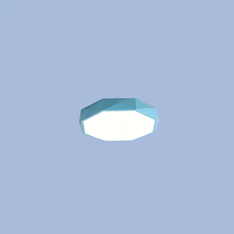 Nordic Macaron Diamond Geometry Iron Acrylic LED Flush Mount Ceiling Light Cuvalon
