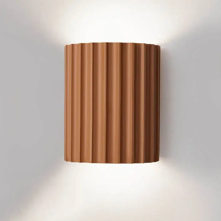 Macaron Resin Striped Half Cylinder 1-Light Wall Sconce Lamp Cuvalon