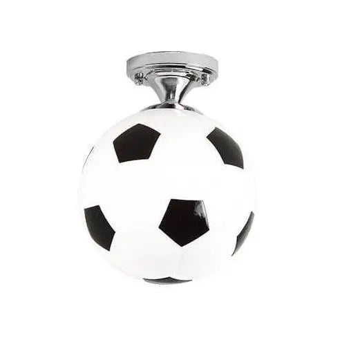Creative Basketball Soccer Glass 1-Light Semi-Flush Mount Ceiling Light Cuvalon