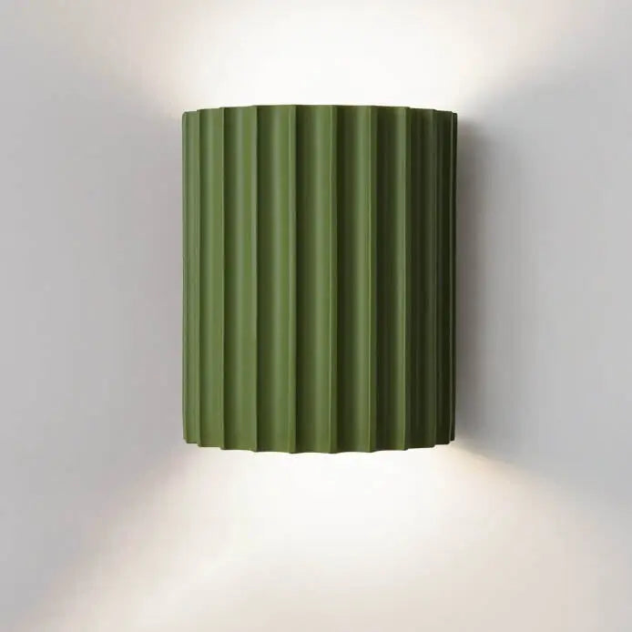 Macaron Resin Striped Half Cylinder 1-Light Wall Sconce Lamp Cuvalon